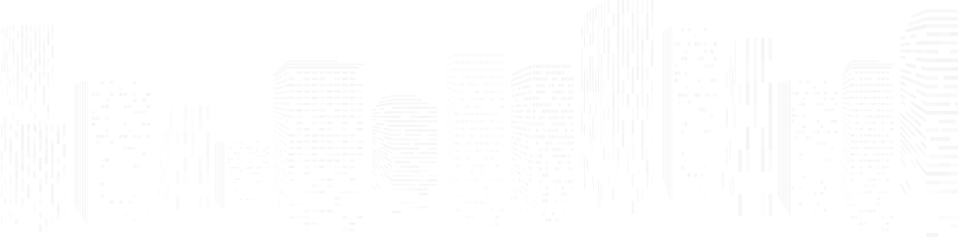 Ciemna grafika przedstawiająca panoramę miasta z wieżowcami dla Perfect Mech.